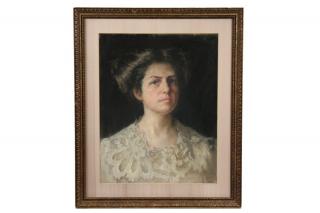 Appraisal: LOUISE WEST CIRCA Pastel Self-Portrait with label verso from David