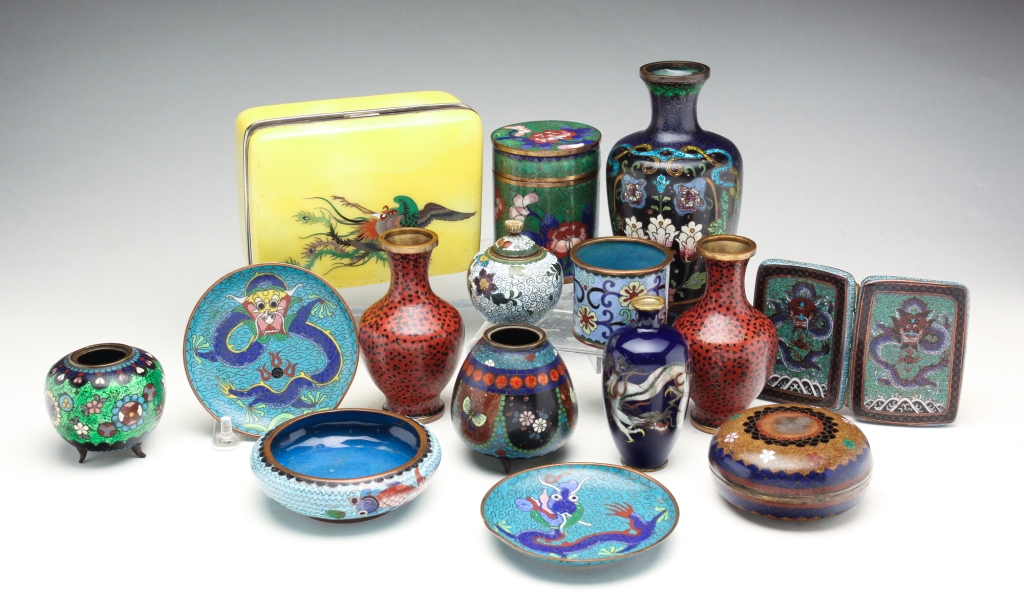 Appraisal: GROUP OF ASIAN CLOISONNE PIECES China and Japan th century