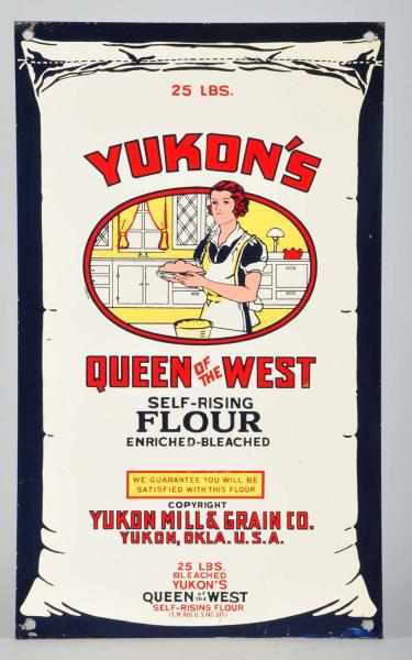 Appraisal: Tin Yukon's Flour Sign Description Circa s From Yukon OK