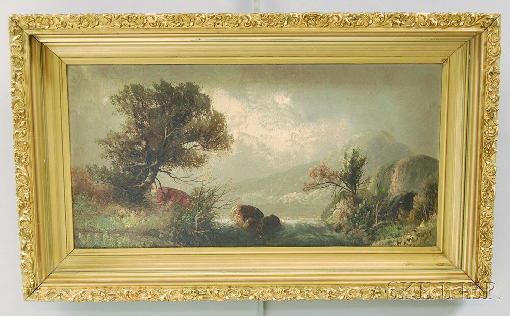 Appraisal: Attributed to William Merritt Post American - Mountain Lake with