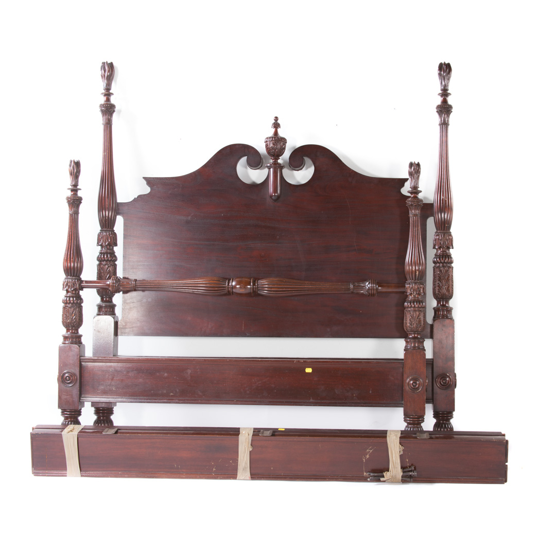 Appraisal: Potthast Bros mahogany full-size bedstead American classical style second quarter-