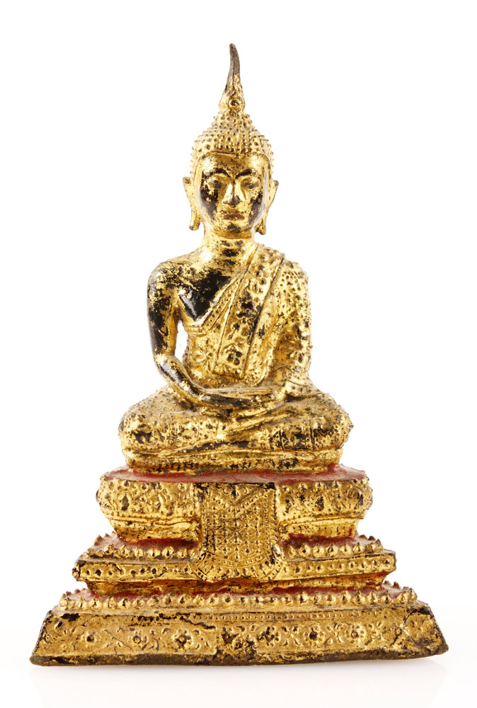 Appraisal: - th th C Thai Gilt Bronze Buddha th th