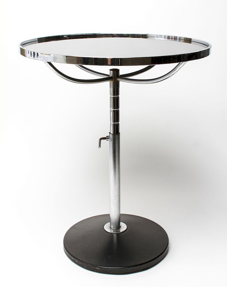 Appraisal: Art Deco Style Adjustable Round Top Side Table Art Deco