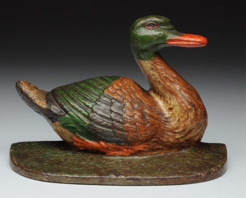 Appraisal: Cast Iron Swimming Duck Doorstop Made by National Foundry No