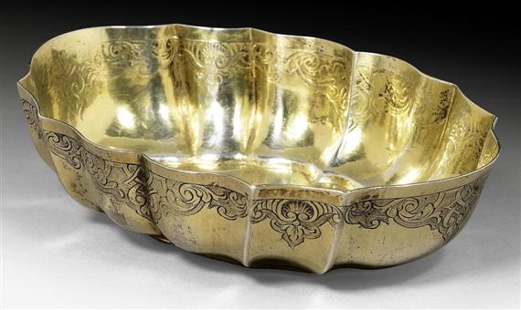 Appraisal: VERMEIL DRINKING BOWL Augsburg Maker's mark Johann Georg Wollhaupter L