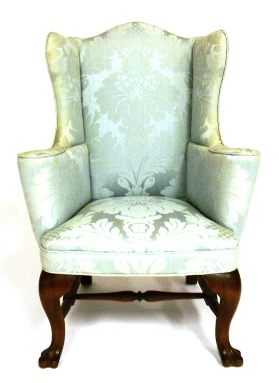 Appraisal: th C Queen Anne style reproduction child's wing chair mahogany