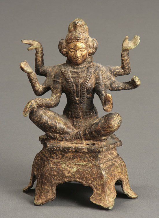 Appraisal: Chinese Cast-Iron Figure of a Six-Arm Deity Ming Dynasty -