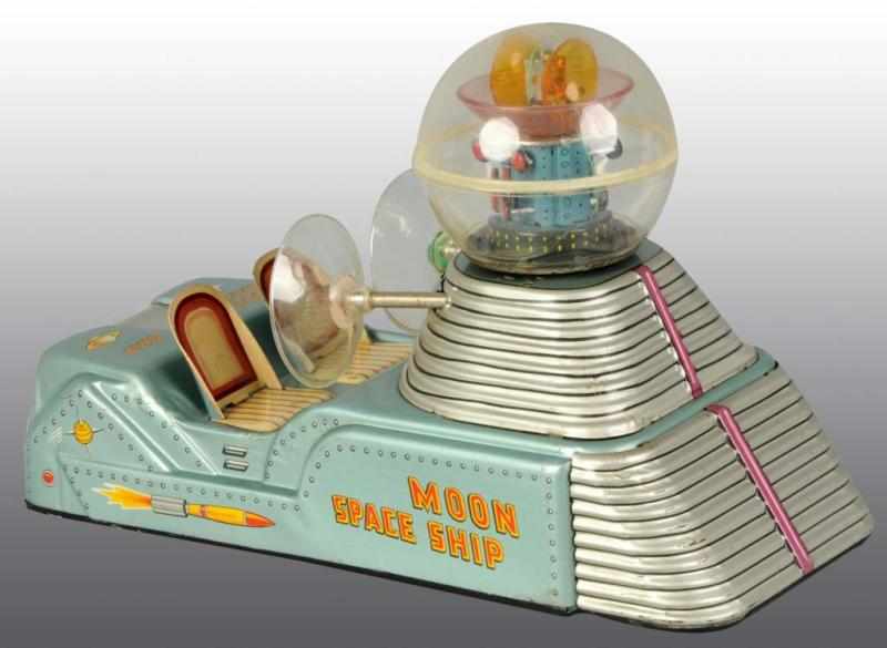 Appraisal: Tin Linemar Moon Spaceship Battery-Operated Toy Description Japanese Lights up