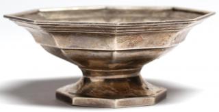 Appraisal: Small Edwardian Sterling Octagonal Nut Dish On a short columnar