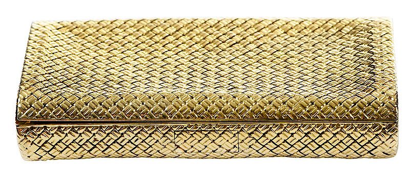 Appraisal: Van Cleef Arpels kt Cigarette Case woven gold stamped Van