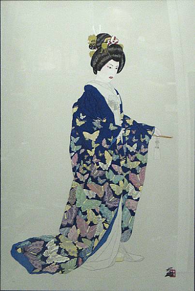 Appraisal: Hisashi Otsuka contemporary Two mixed media prints One depicting a