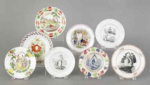 Appraisal: Eight Staffordshire toddy plates th c largest - dia