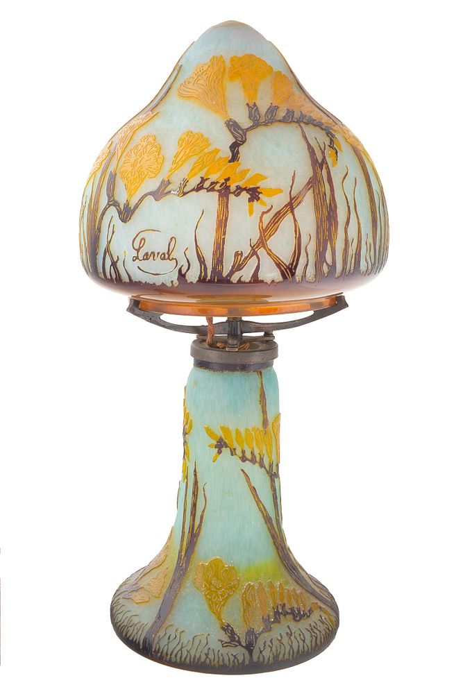 Appraisal: A FRENCH CAMEO GLASS TABLE LAMP LAVAL CIRCA S A