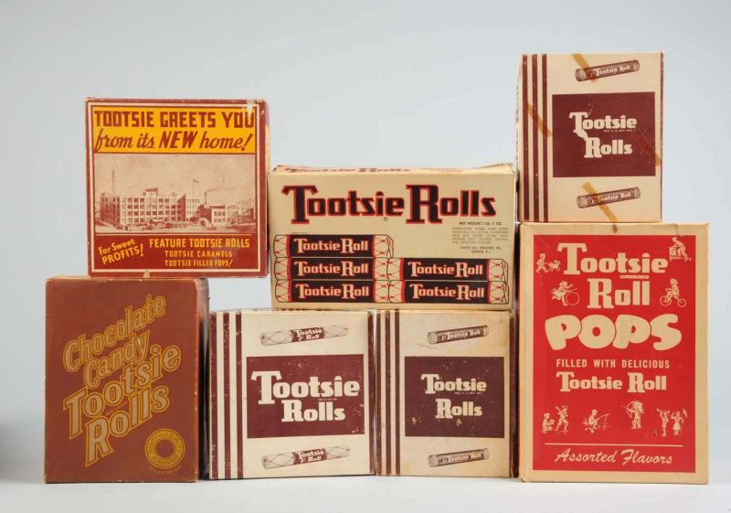 Appraisal: Lot Of Tootsie Roll Pops Candy Boxes This lot includes