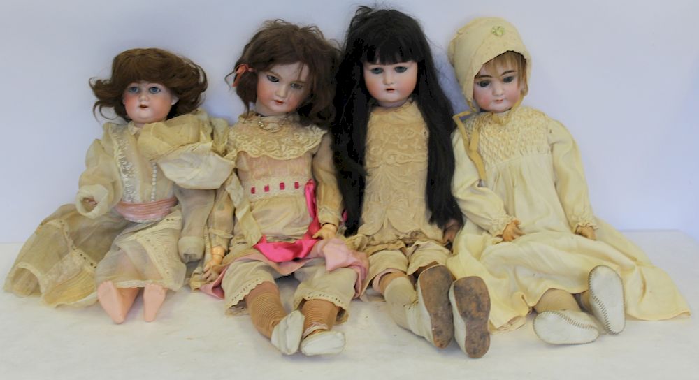 Appraisal: Antique German Bisque Head Dolls To include one Florodera made