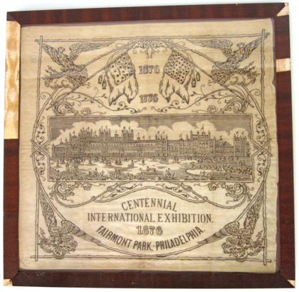 Appraisal: Philadelphia Centennial Exposition printed cotton handkerchiefcirca