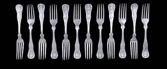 Appraisal: Faber Sons sterling forks Philadelphia New Orleans - matching set