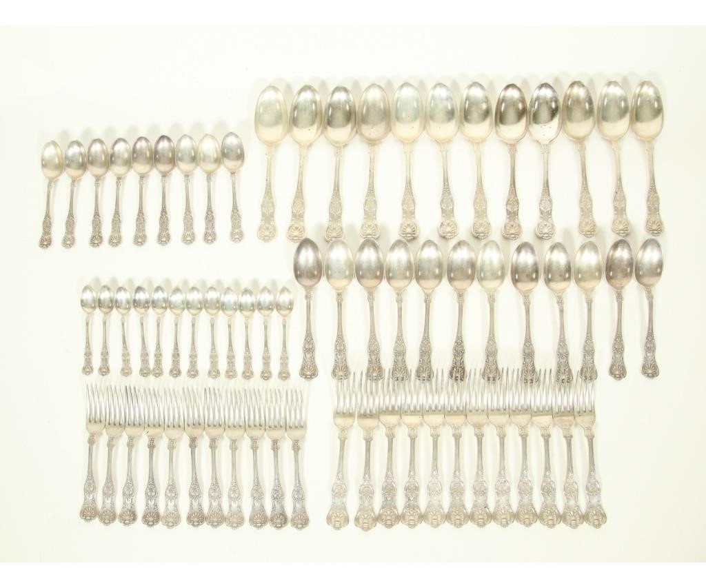 Appraisal: Kings pattern sterling silver flatware service all marked J E