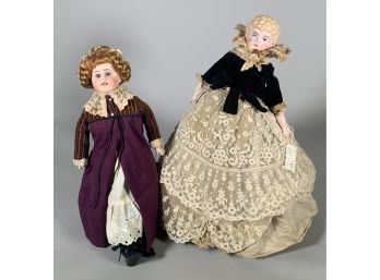 Appraisal: Two dolls one antique bisque head dressed doll H and