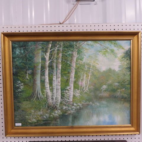 Appraisal: Maxwell Foster Kentucky artist gouache birches along a stream image