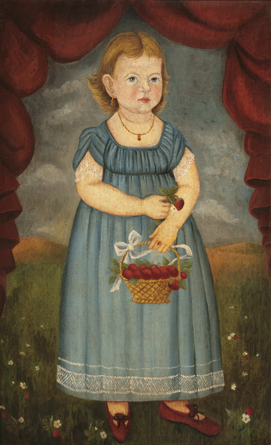 Appraisal: American School th Century Portrait of a Girl with a