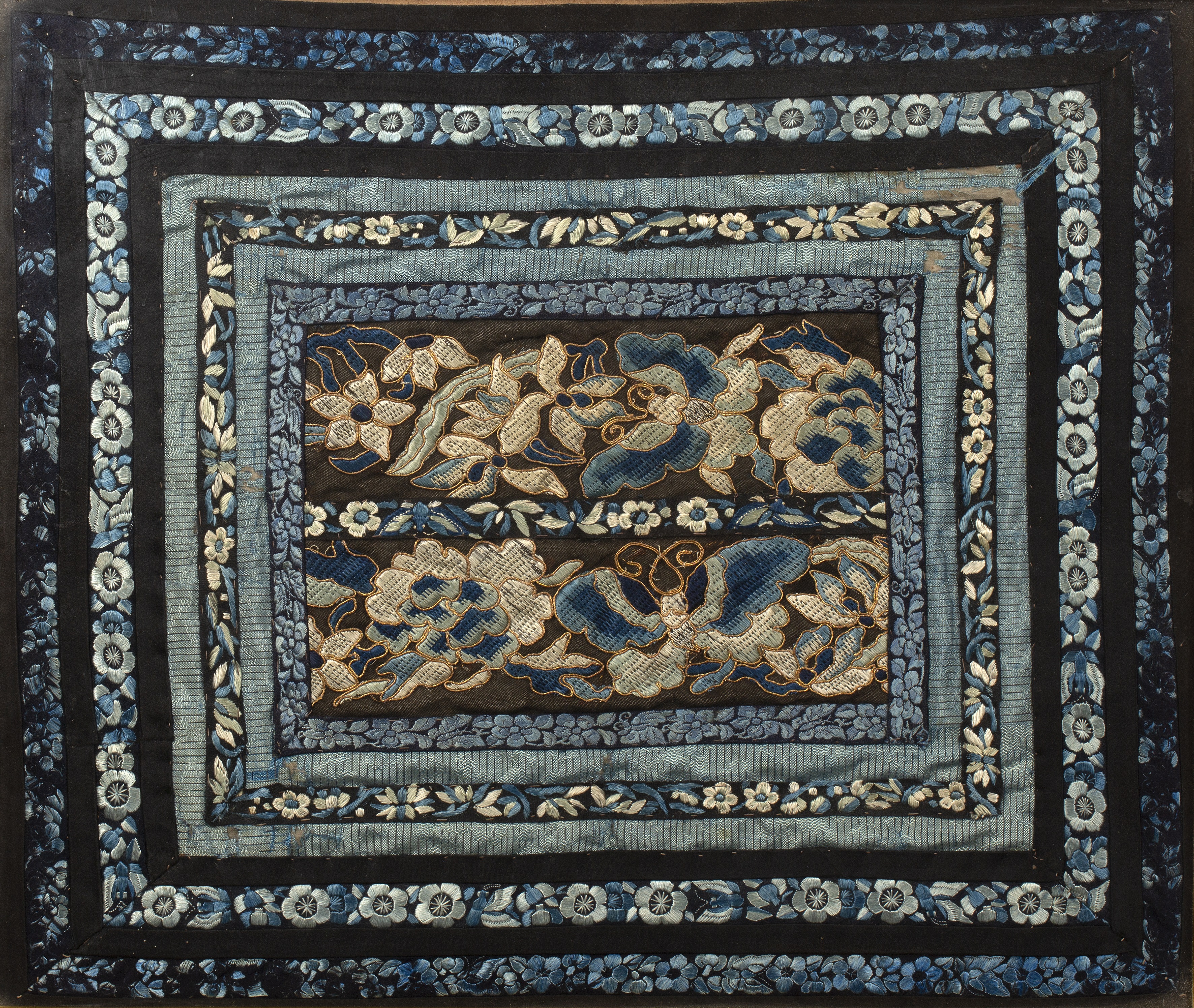 Appraisal: Kesi silk sleeve panel Chinese late th early th Century