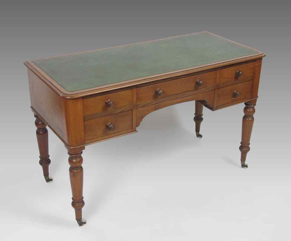 Appraisal: ENGLISH MAHOGANY WRITING TABLE By Cooper of Febersham England embossed