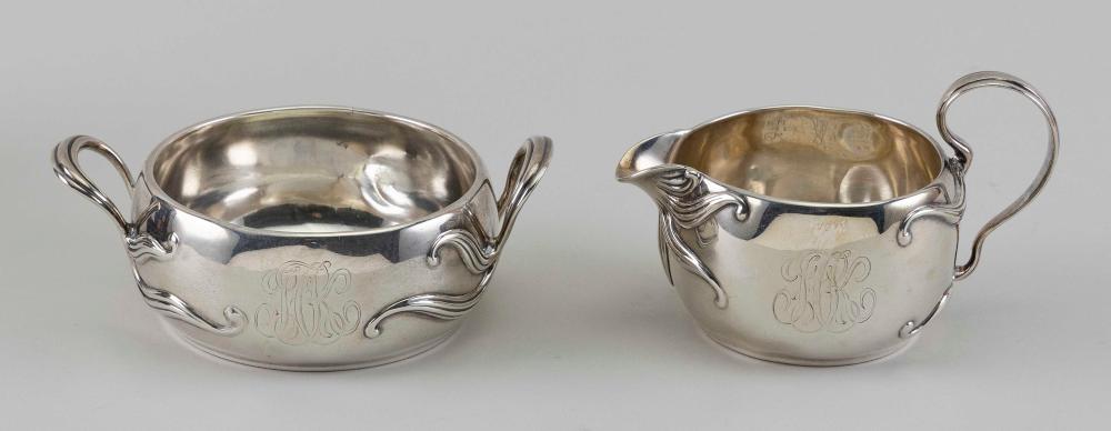 Appraisal: THEODORE B STARR STERLING SILVER CREAMER AND OPEN SUGAR NEW