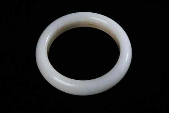 Appraisal: CHINESE WHITE JADE BANGLE - Inside diam