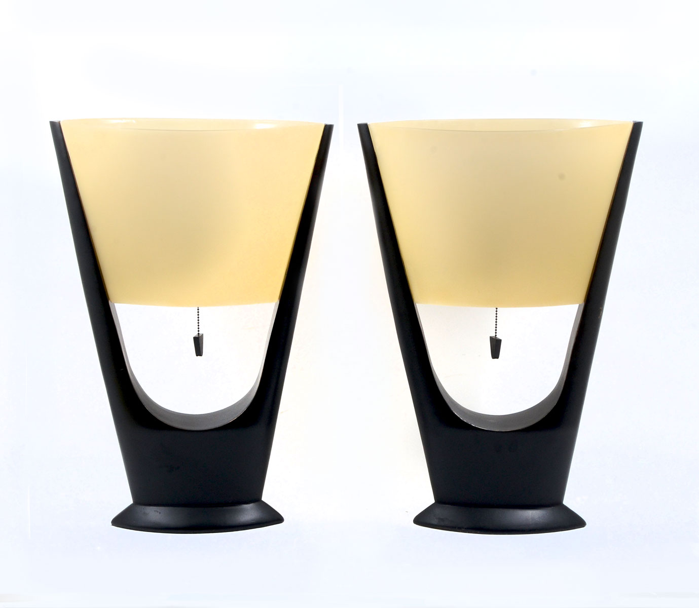 Appraisal: MODERN TABLE LAMPS Pair of single light modern lamps having