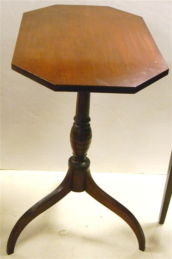 Appraisal: th C Spider leg candlestand oblong cut corner top ''