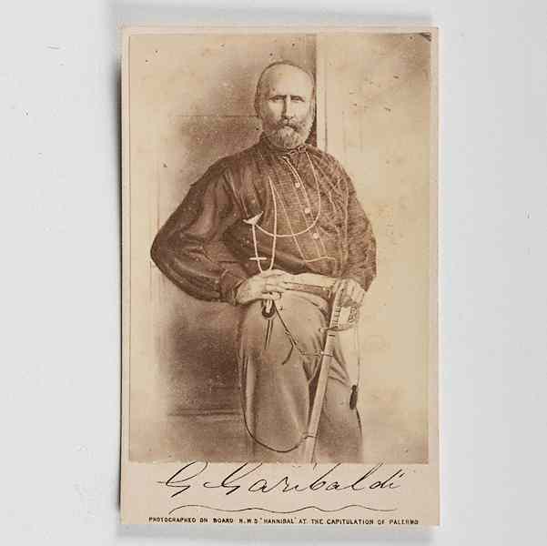 Appraisal: Giuseppe Garibaldi Rare Autographed CDV Albumen CDV of Garibaldi featuring