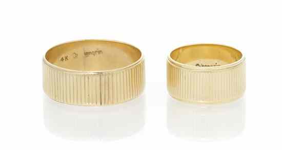 Appraisal: A Set of Karat Yellow Gold Matching Bands in a