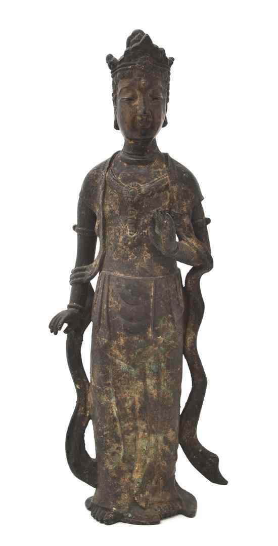 Appraisal: A Bronze Figure of Buddha possibly Korean depicted in a