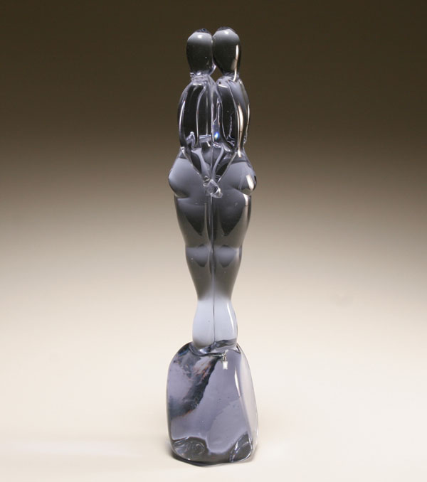 Appraisal: Lovers blue art glass sculpture from Malta depicting two figures