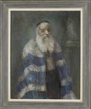 Appraisal: Marvin Cherney th C Man in a Prayer Shawl Oil