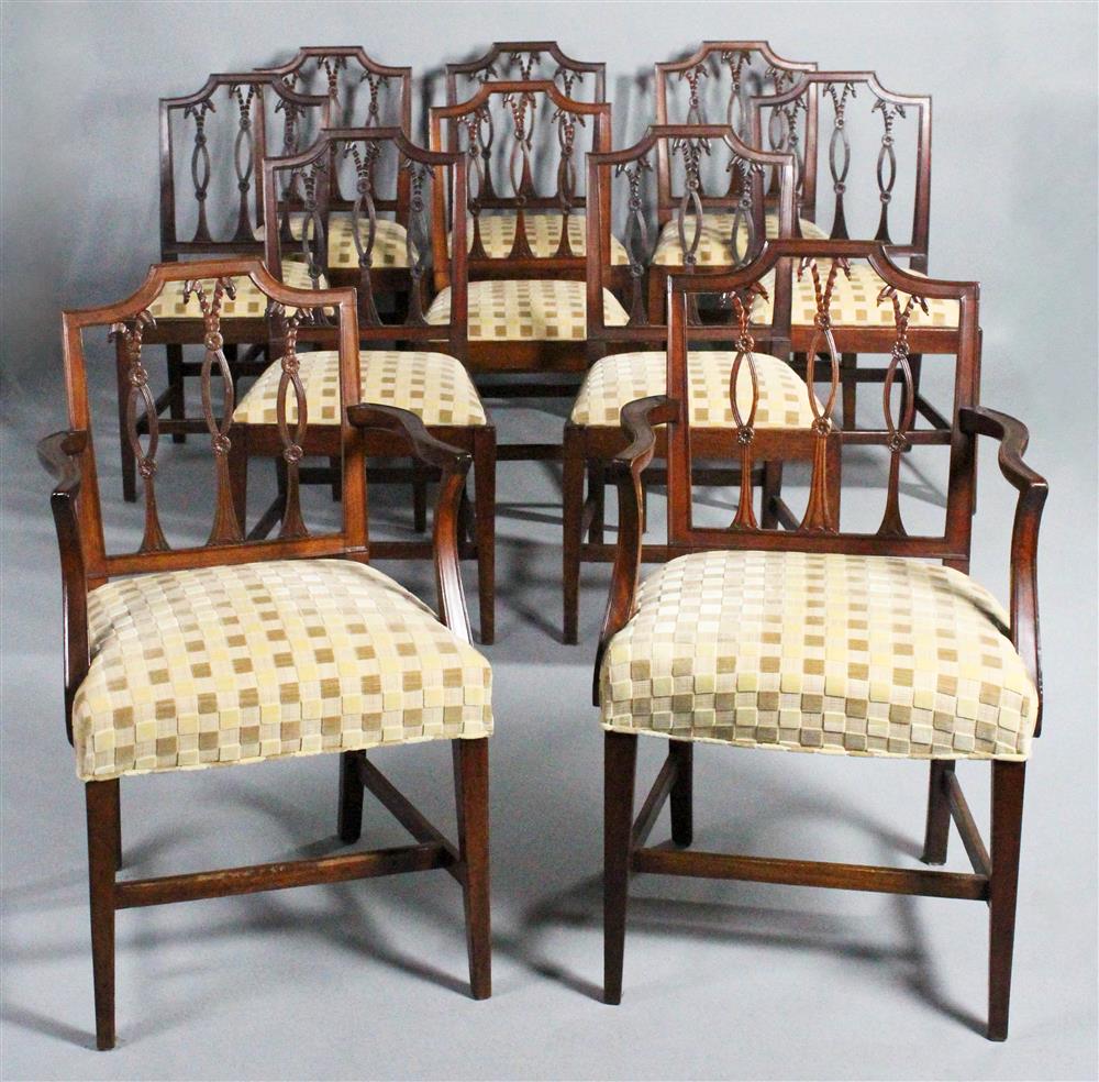 Appraisal: SET OF TEN FEDERAL STYLE MAHOGANY DINING CHAIRS INCLUDING TWO