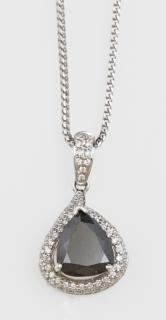 Appraisal: K White Gold Pendant with carat trillion c K White