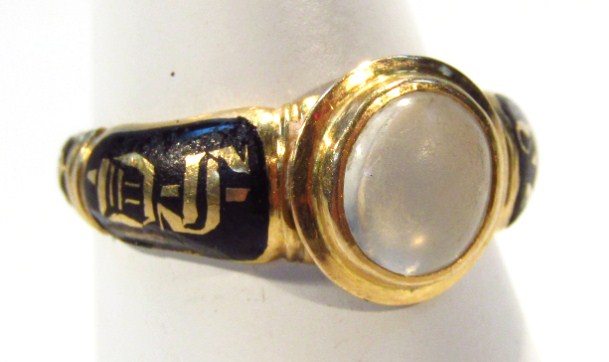 Appraisal: An ct Victorian memorial ring black and gilt highlights and