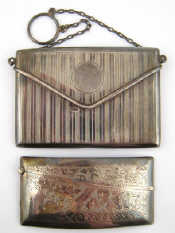 Appraisal: Two silver card cases one envelope Chester one curved Birmingham