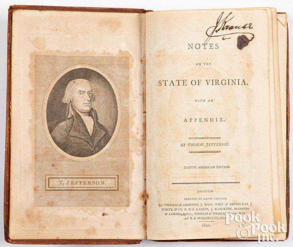 Appraisal: Thomas Jefferson Notes on the State of Virginia Thomas Jefferson