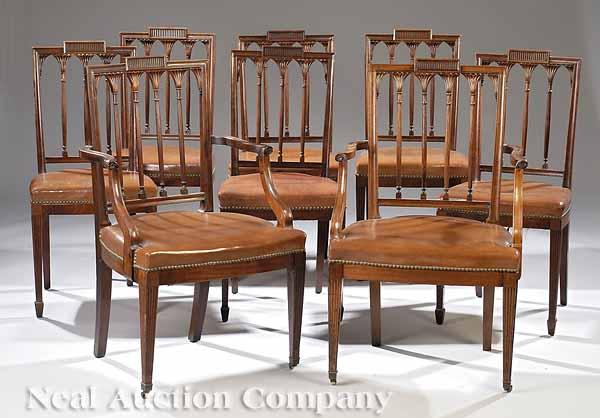 Appraisal: A Fine Set of Eight Federal-Style Carved Mahogany Dining Chairs