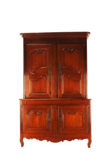 Appraisal: French Provincial Cherry Buffet a Deux Corps French th century