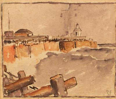 Appraisal: Roland Fisher - The Pier Gorleston monogrammed RF lower right