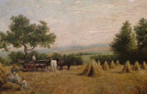 Appraisal: R Pearson th century- Haymaking oil on canvas signed x