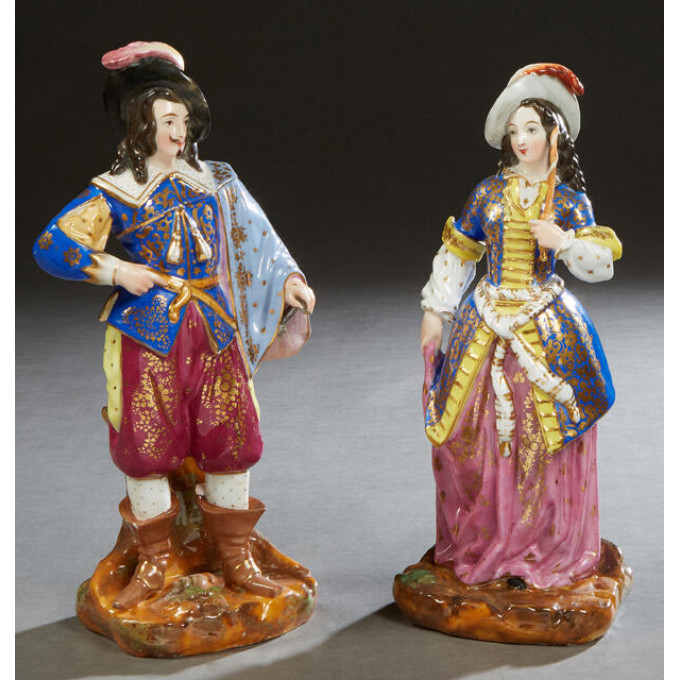 Appraisal: Continental Pair of Porcelain Old Paris Figural Parfumiers late th