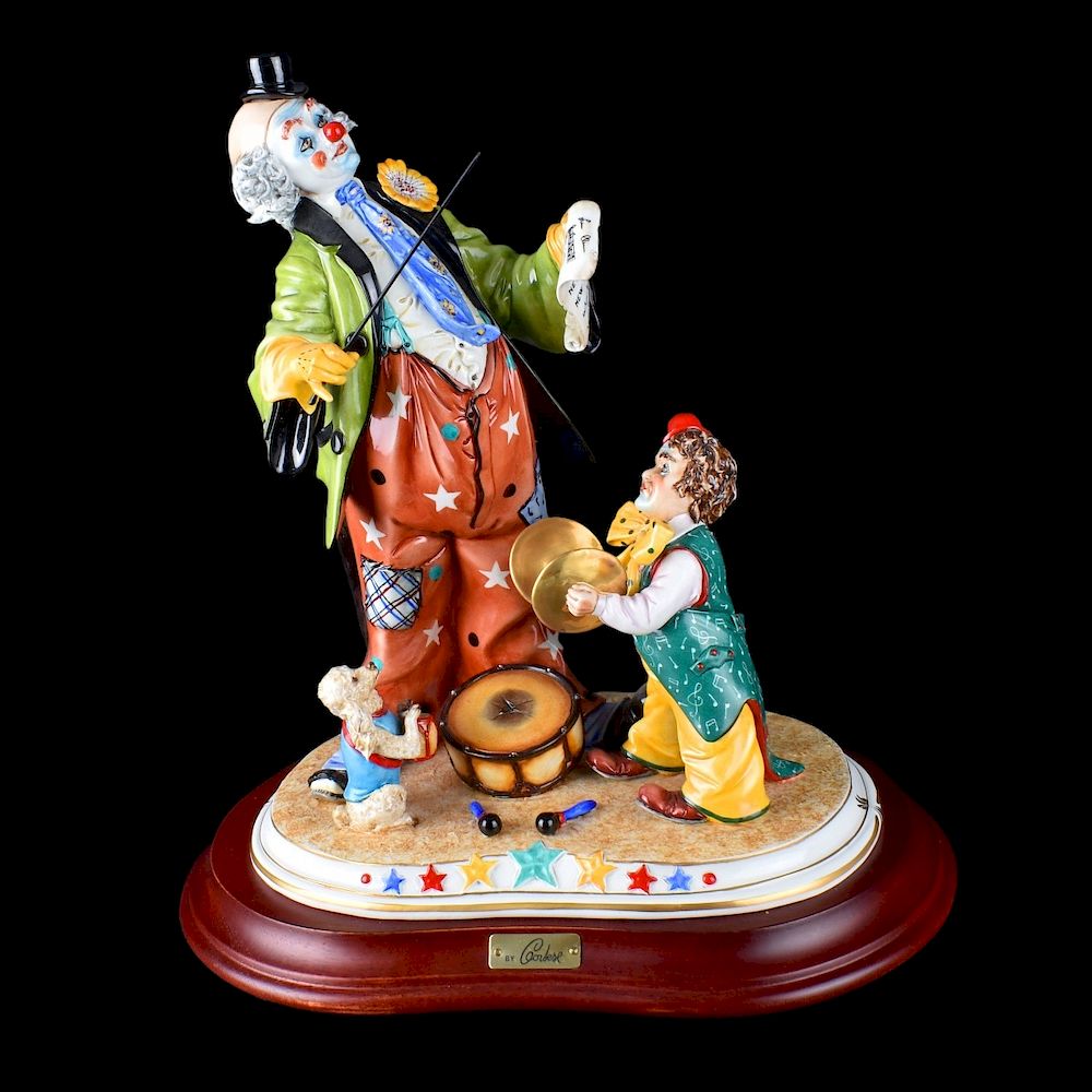 Appraisal: Capodimonte Group Large Capodimonte Hand Painted Porcelain Clown Group By