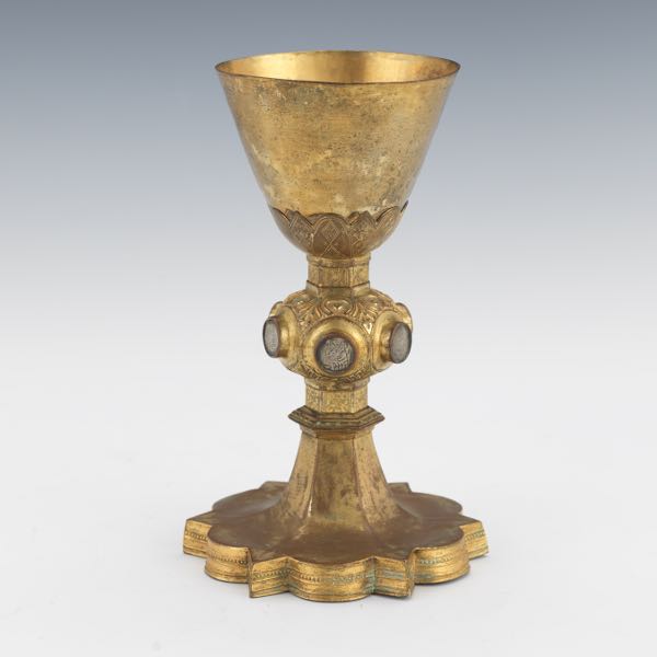 Appraisal: LITURGICAL CHALICE NORTHERN ITALY CA TH CENTURY Italian copper and