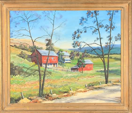 Appraisal: Pennsylvania Dutch Country oil on board x SLR C I