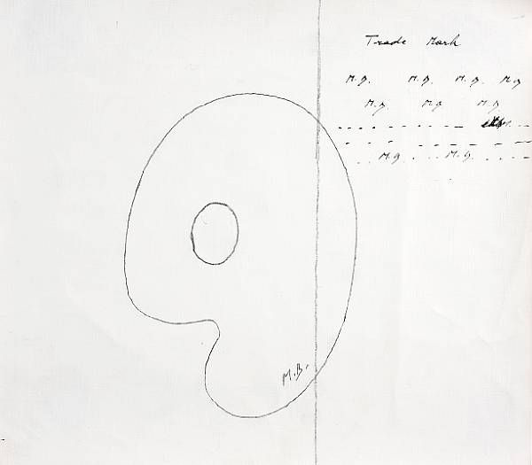 Appraisal: Marcel Broodthaers Belgian - Trade Mark signed with initials 'M